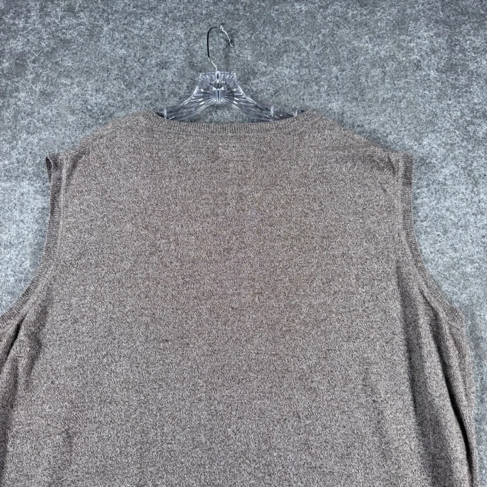 The Foundry Supply Co Men's 3XLT Brown Cotton Sweater Vest Crew Neck Big Tall